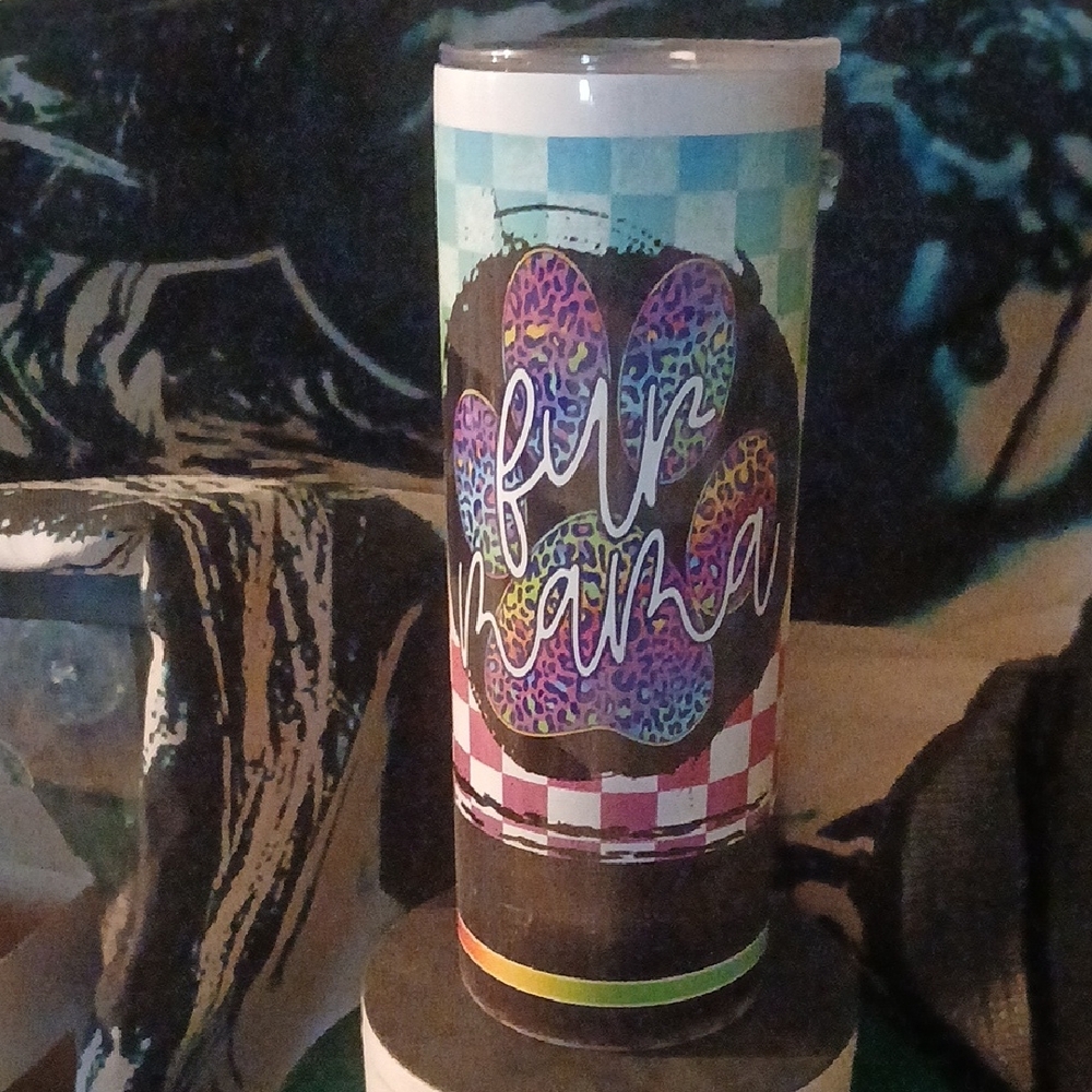 20oz Colorful Paw Print Tumbler